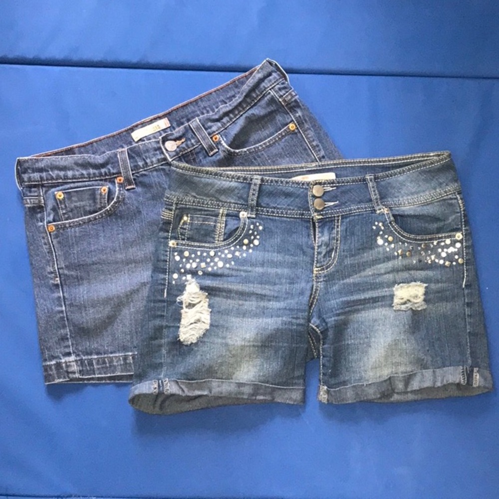 2 Pairs Jean Shorts, Sz 8 & 9